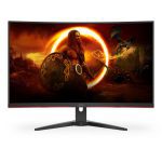 AOC 31.5′ Curved Monitor () – Fhd 240hz Va, 0.5ms, 1500r Curve, 123% Srgb, Dp 1.2, Hdmi 2.0, Delta E<2, Tilt Adjustable, 3000:1 Contrast (C32G2ZE)