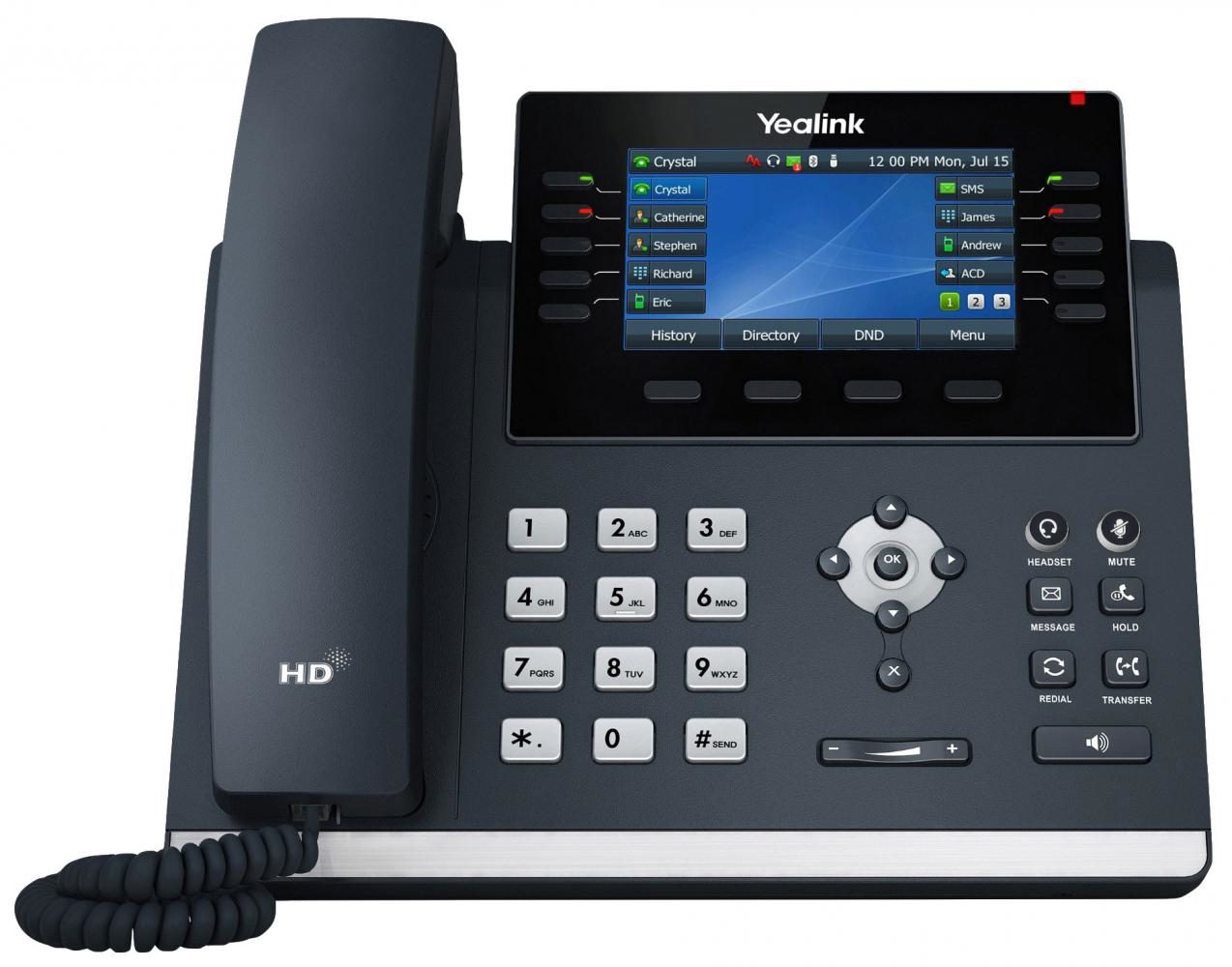 YEALINK (SIP-T46U) 16 LINE IP PHONE WITH HANDSET, 4.3" LCD SCREEN - Image 3