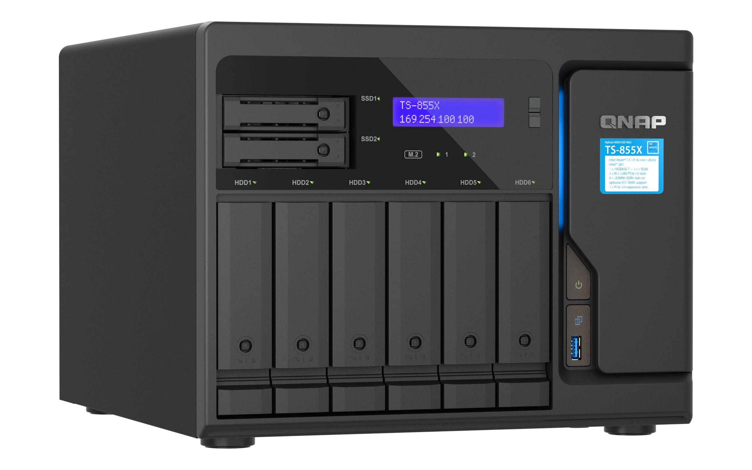 QNAP TS-855X-8G, 8-Bay NAS, Intel Atom C5125 8-core processor, 2.8GHz, 8 GB SODIMM DDR4 (1x 8 GB), 1 x 10Gbe/2 x2.5Gbe, PCIe, 2 Yrs WTY - Image 4