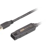 Aten Usb 3.2 Gen 1 15m Extender Cable With Ac Adapter, Support 5 Gbps Data-rate, Daisy-chain Up To 30m, Unique Locker Head Design (UE3315A-AT-U)