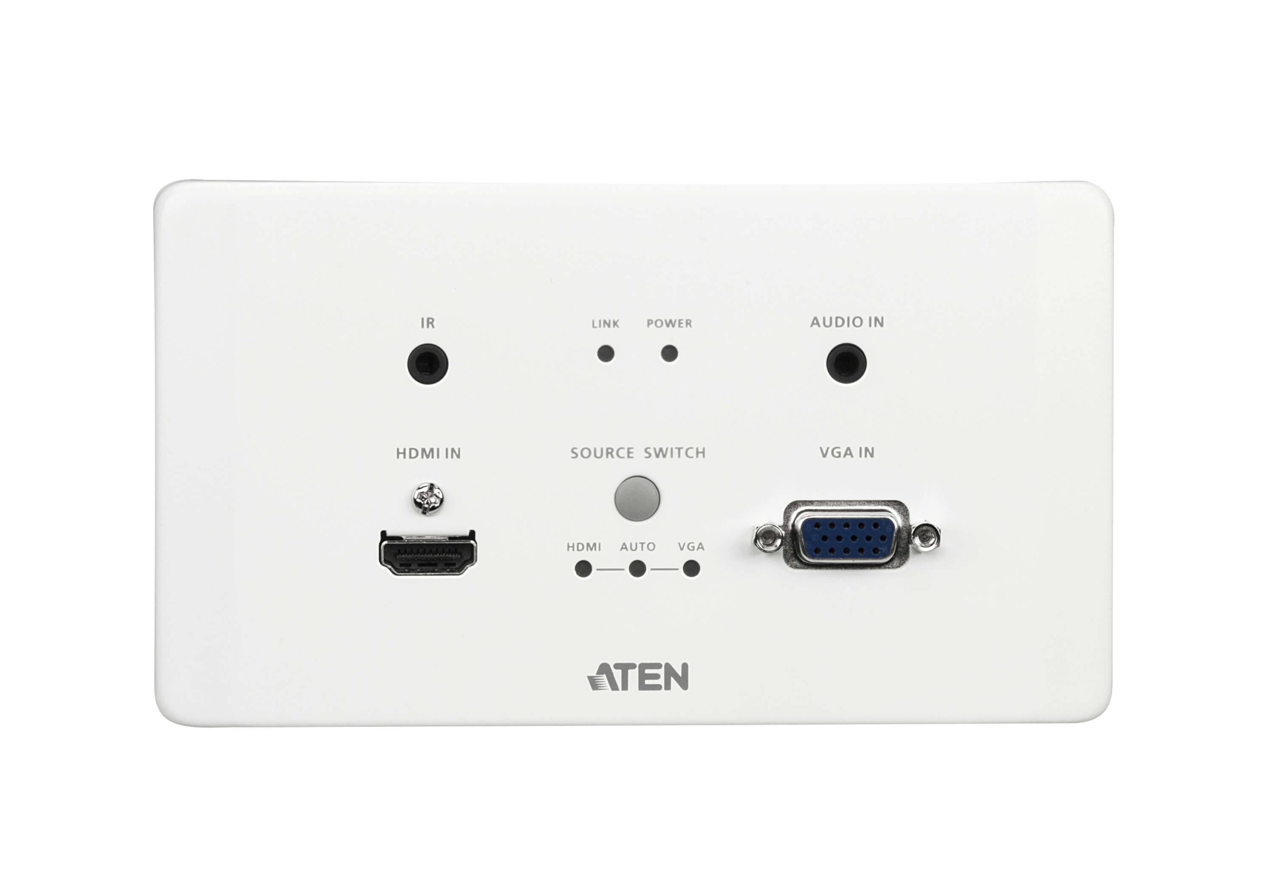 Aten VE2812AEUT HDMI & VGA HDBaseT Transmitter with EU Wall Plate / PoH (4K@100m) (HDBaseT Class A), Built-in PoH, Auto-switch - Image 3