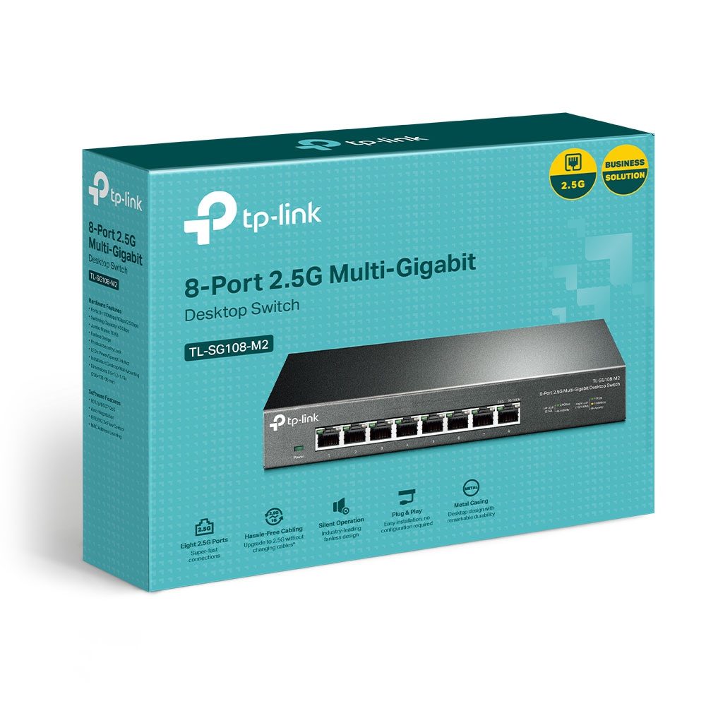 TP-Link TL-SG108-M2 8-Port 2.5G Desktop Switch, Up To 40G Switching Capacity, Connects 2.5G NAS/Server, 2.5G WiFi 6 AP, 4K Video, Wall Mountable, 5YW - Image 7