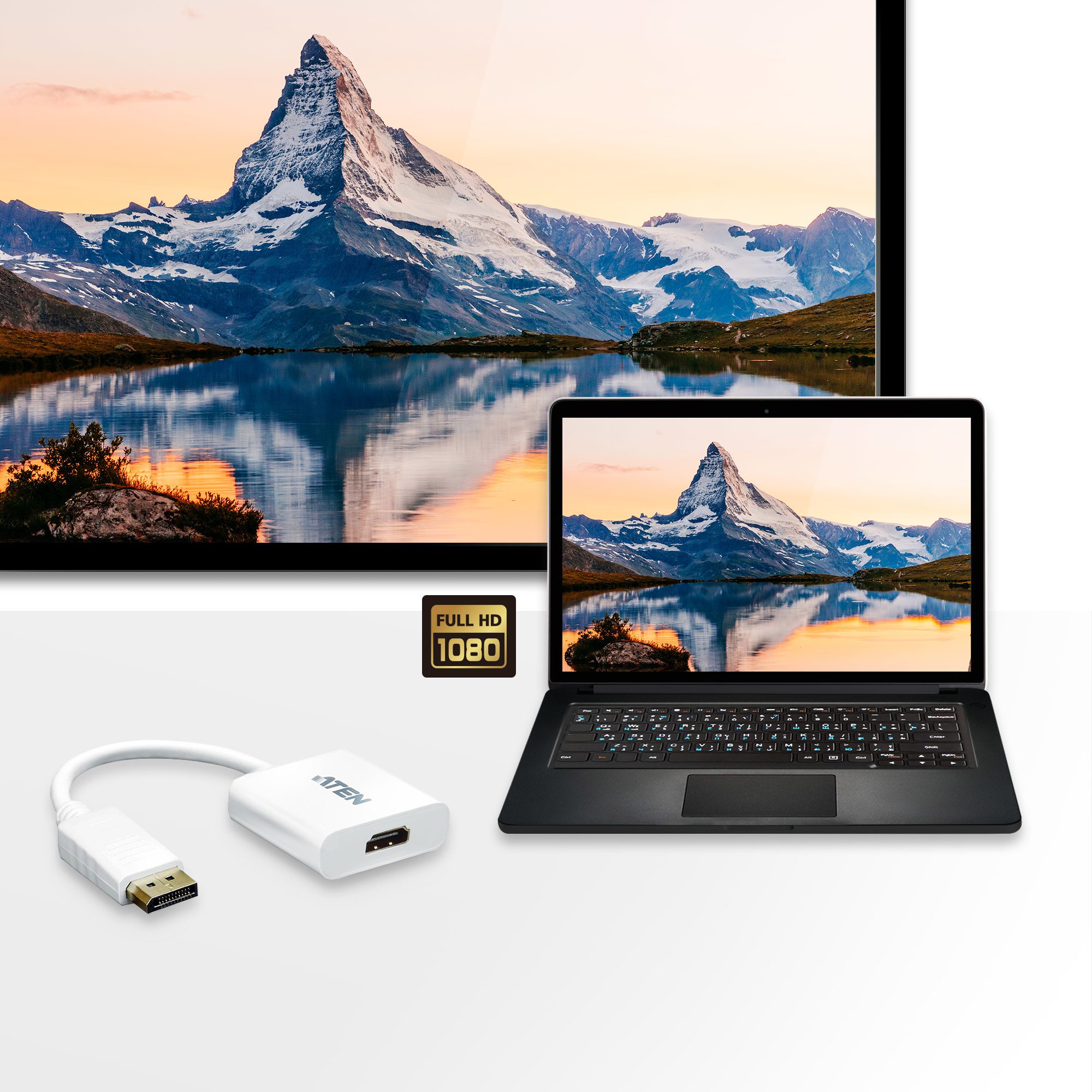 Aten DisplayPort(M) to HDMI(F) Adapter -Premium series with EMI Shielding - Image 2