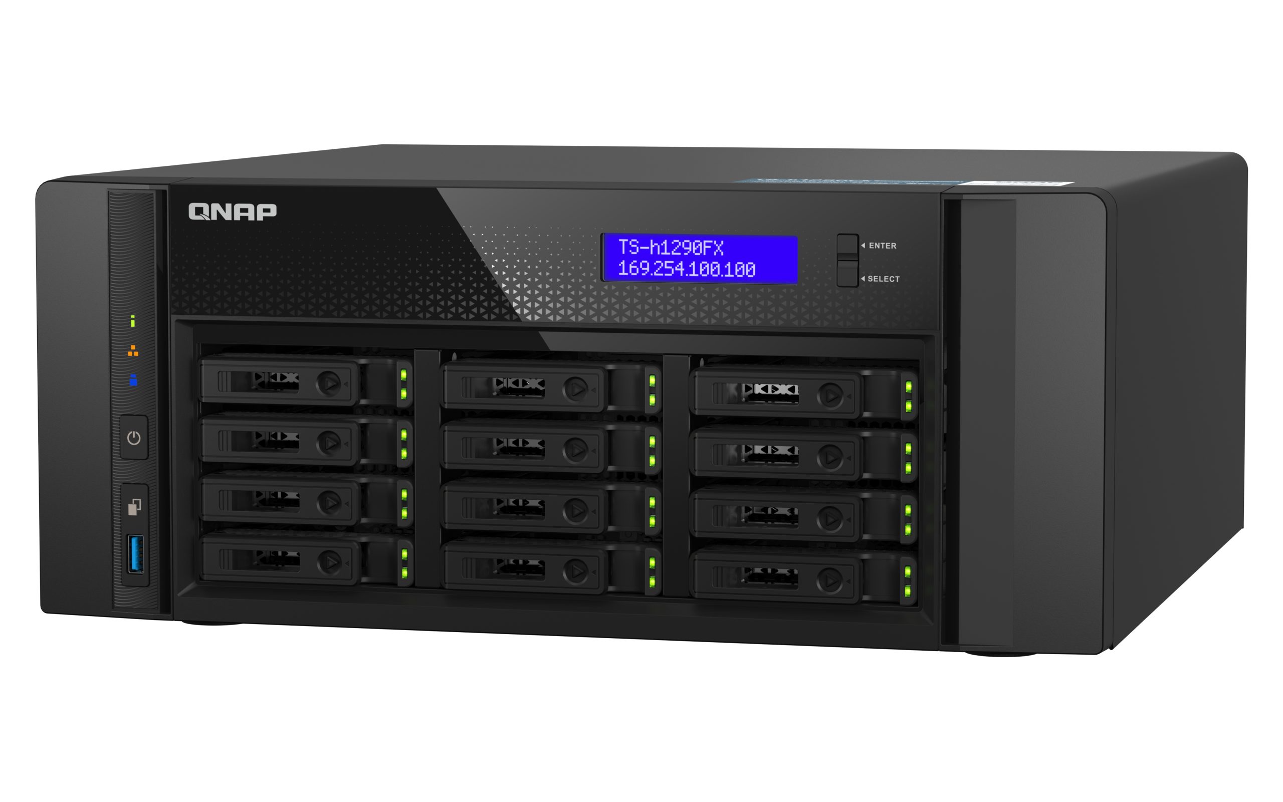 QNAP TS-h1290FX-7302P-128G, 12-Bay U.2 NVMe PCIe Gen4 x4 all-flash desktop NAS, AMD EPYC 7302P, 12 x 2.5" U.2 NVMe / SATA SSD bays, 128GB RDIMM RAM, 5 Yrs WTY - Image 5