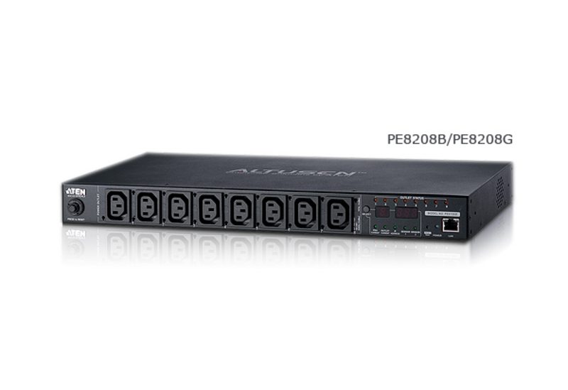 Aten 8 Port 1U 16A Smart PDU with Outlet level metering and outlet control, 7xC13 + 1xC19 Outlets (PE8208G) - Image 3