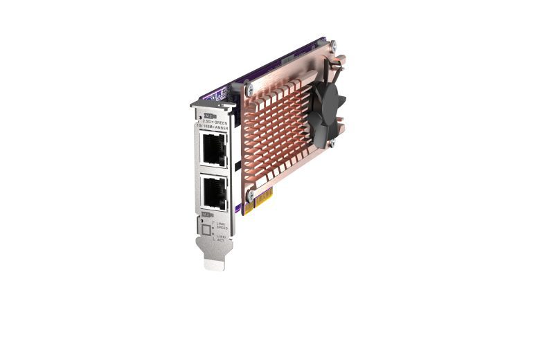 QNAP QM2 series QM2-2P2G2T, 2 x PCIe 2280 M.2 SSD slots, PCIe Gen3 x 4 , 2 x Intel I225LM 2.5GbE NBASE-T port - Image 2
