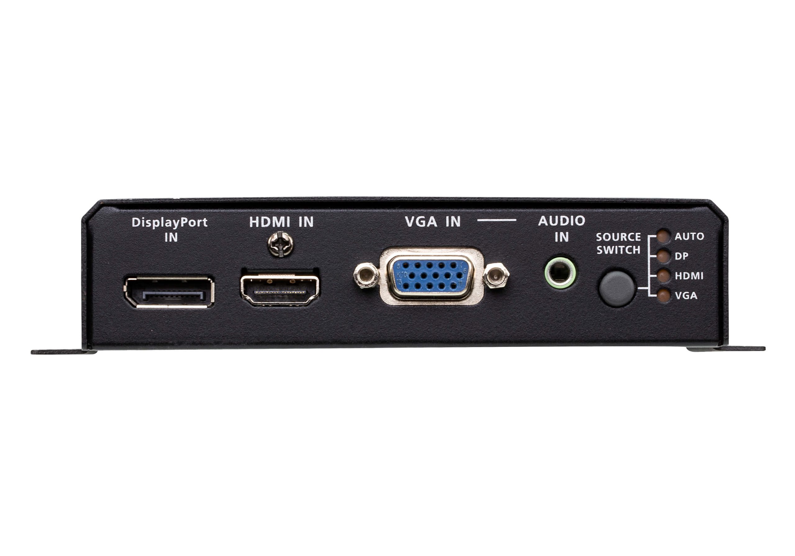 Aten VE3912T 4K DisplayPort / HDMI / VGA Switch with HDBaseT Transmitter, Auto Switch Mode, Mirrored Video Output, PoH - Image 2