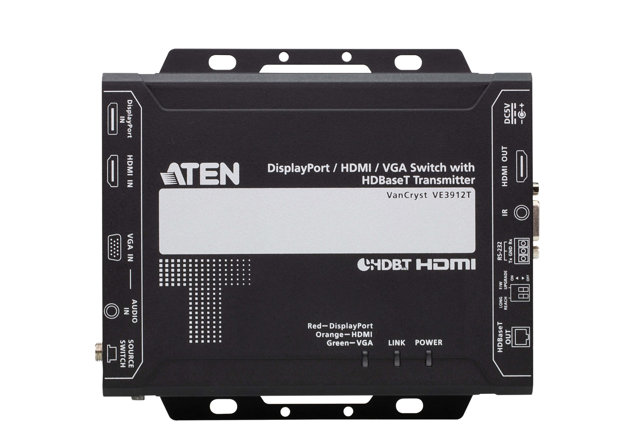 Aten VE3912T 4K DisplayPort / HDMI / VGA Switch with HDBaseT Transmitter, Auto Switch Mode, Mirrored Video Output, PoH - Image 4