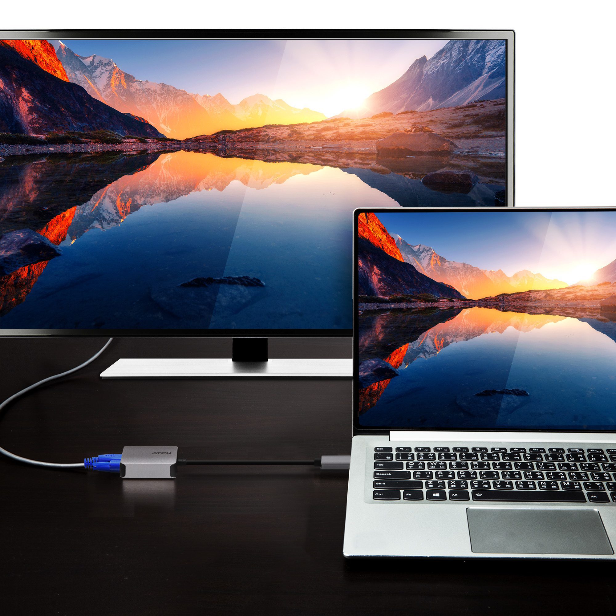 Aten USB-C to VGA Adapter, aluminium housing - Image 7