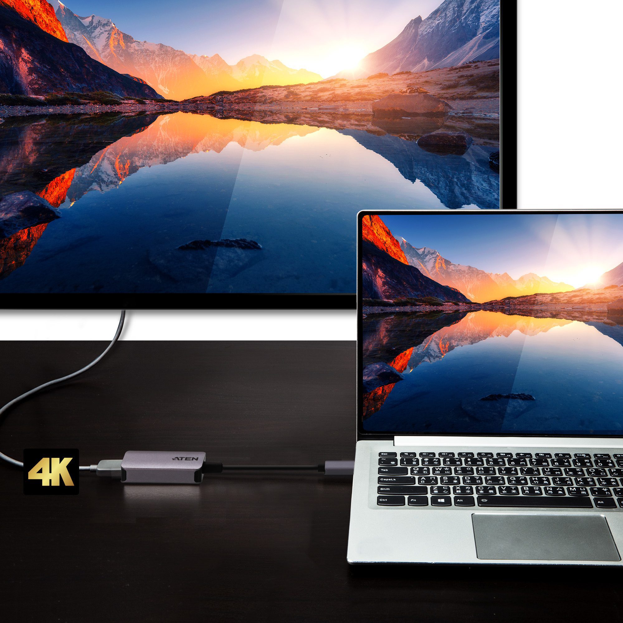 ATEN USB-C TO HDMI 4K 60 HZ ADAPTER, ALUMINIUM HOUSING - Image 3