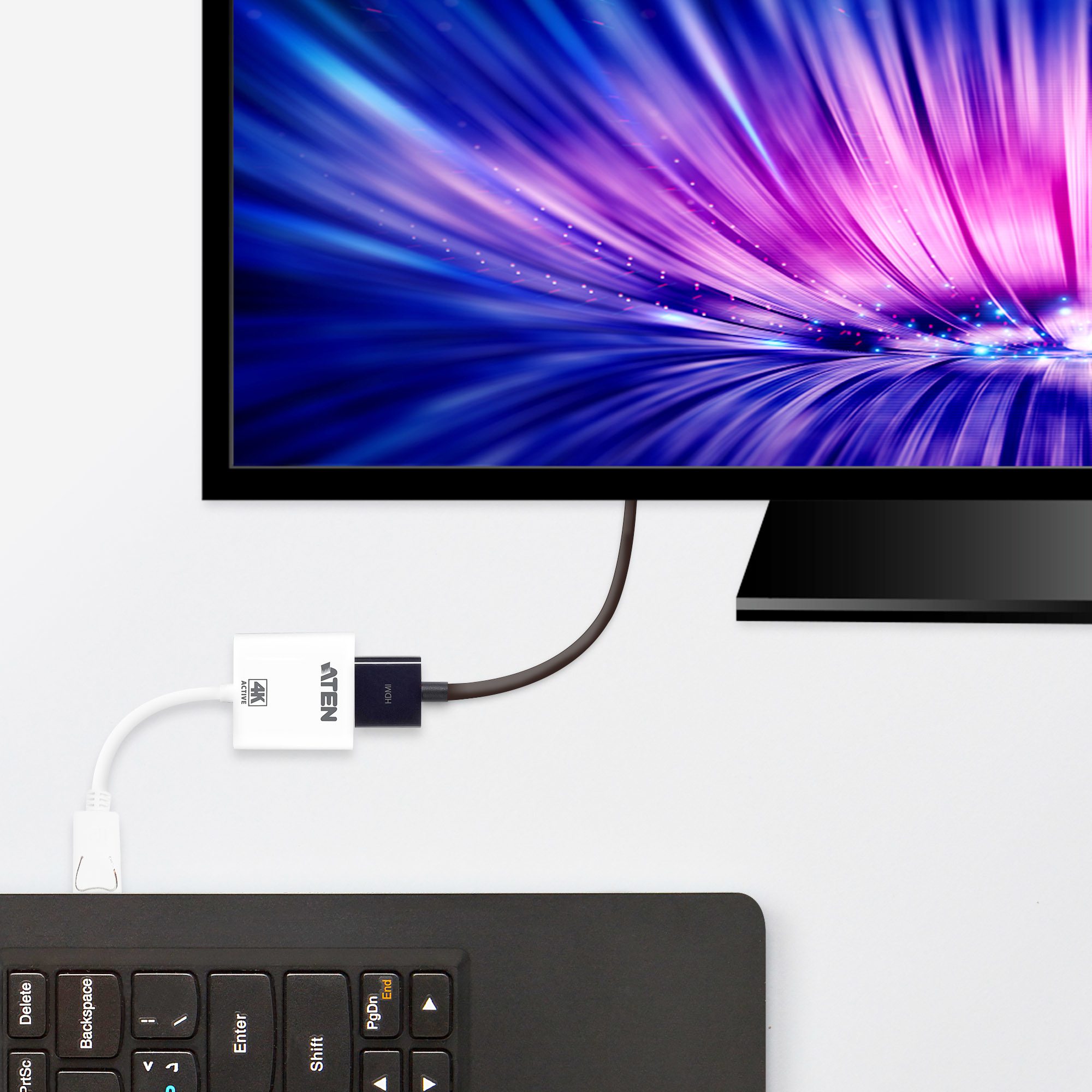 Aten 4K DisplayPort to HDMI Active Adapter, Supports VGA, SVGA, XGA, SXGA, UXGA, 1080p & resolutions up to 4K UHD, Supports AMD Eyefinity, DP to HDMI - Image 4