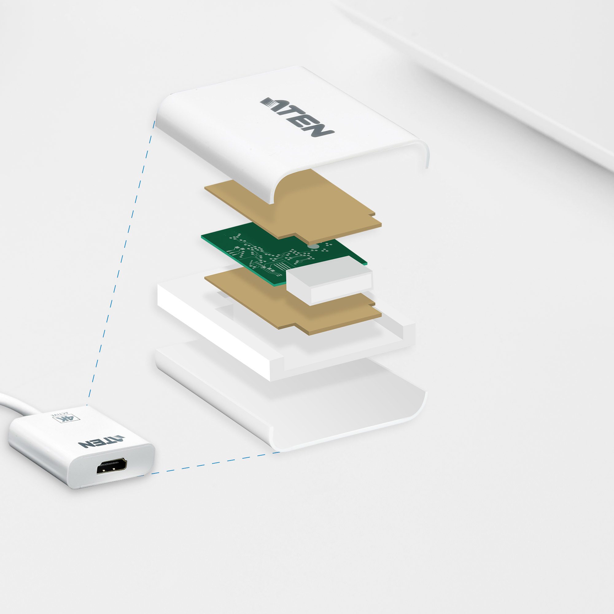 Aten 4K DisplayPort to HDMI Active Adapter, Supports VGA, SVGA, XGA, SXGA, UXGA, 1080p & resolutions up to 4K UHD, Supports AMD Eyefinity, DP to HDMI - Image 5