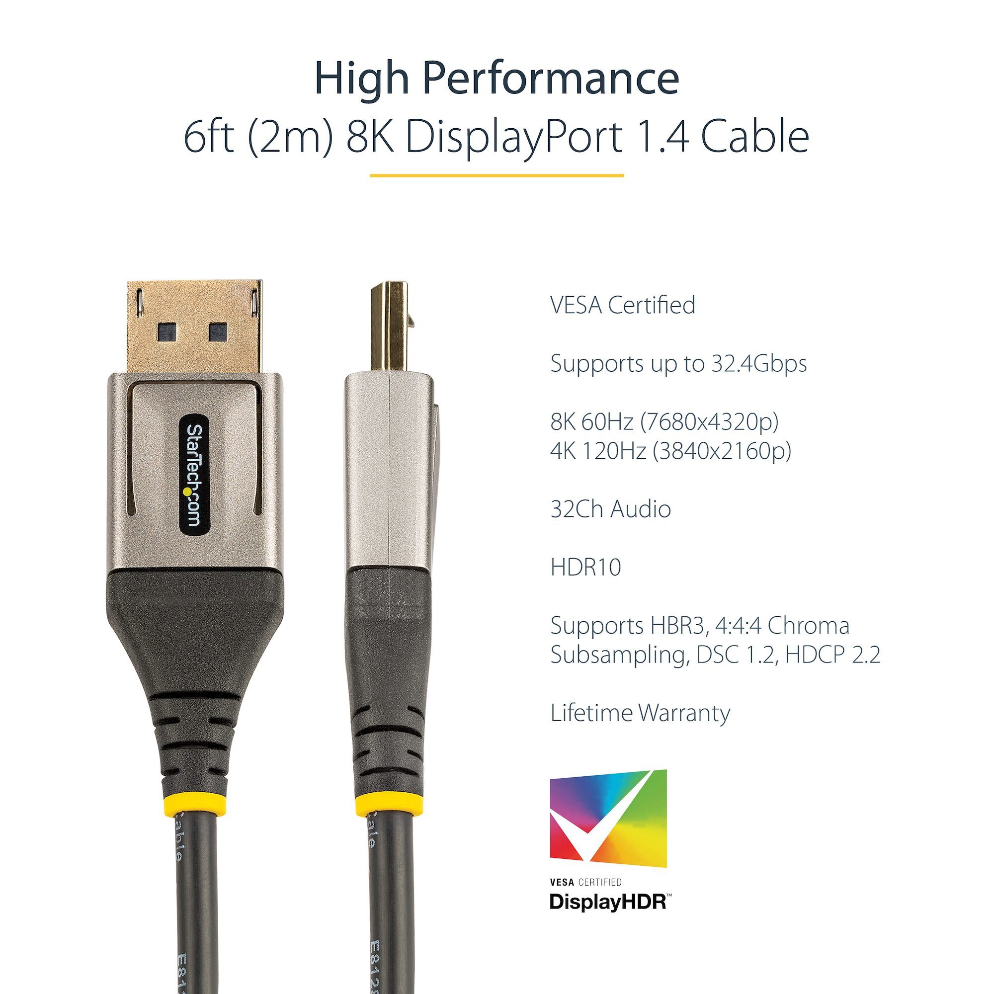 6ft Certified DisplayPort 1.4 Cable 8K - Image 10