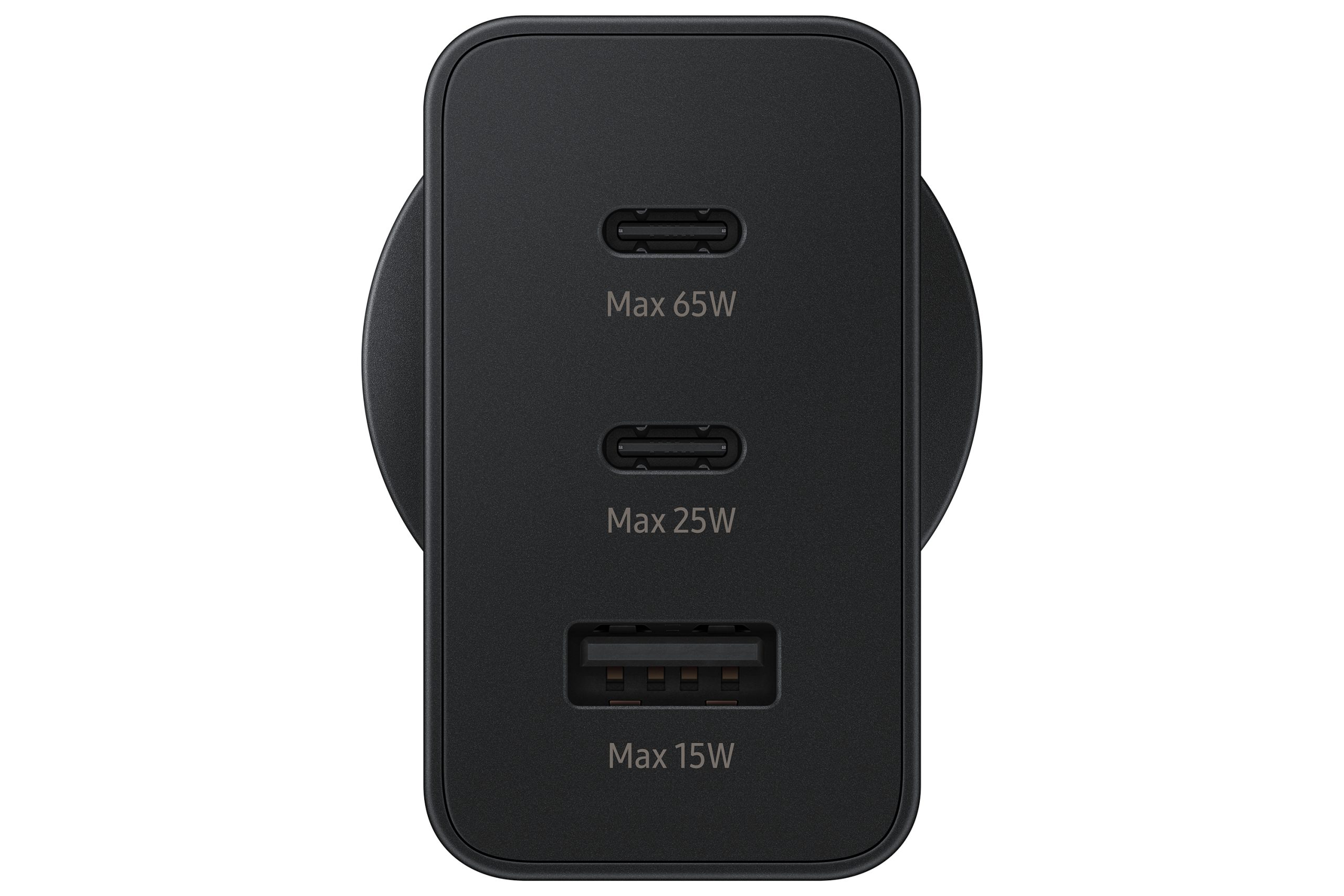 Samsung 65W PD Power Adapter Trio - Black(EP-T6530NBEGAU),3-in-1 Wall Charger(2 x USB-C, USB-A), Versatile Compatiblity, 1 Year Warranty - Image 3