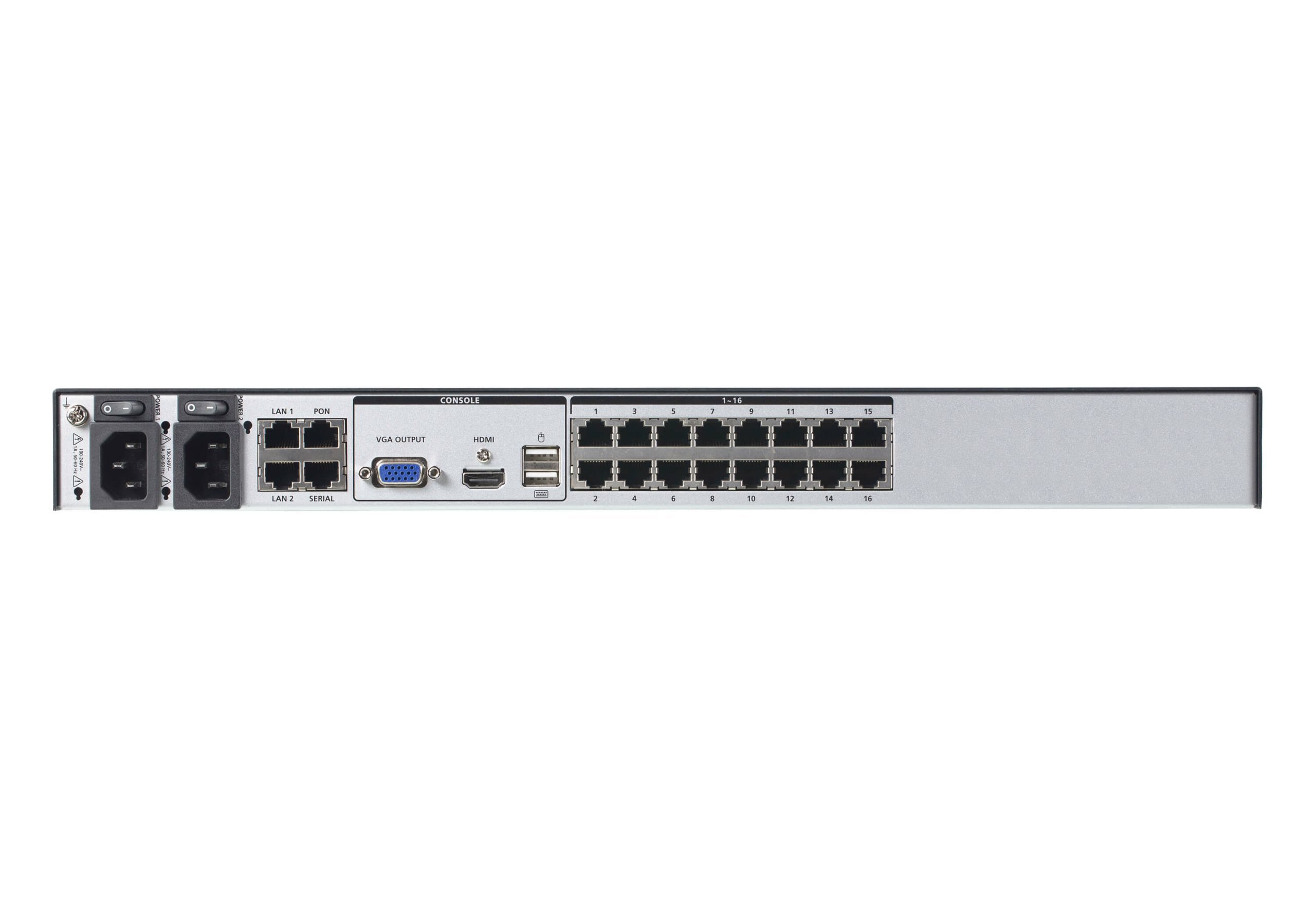 Aten 1-Local/2-Remote Access 16-Port Multi-Interface Cat 5 KVM over IP Switch - Image 2