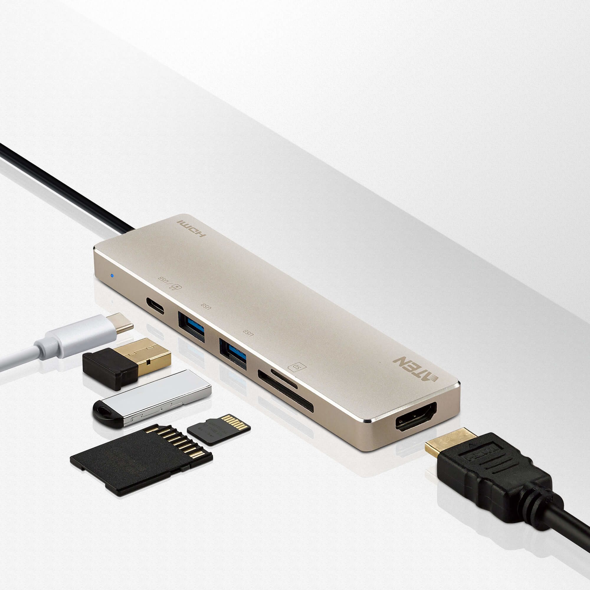 ATEN UH3239-AT USB-C HDMI MULTIPORT MINI-DOCK WITH POWER PASS-THROUGH - Image 4