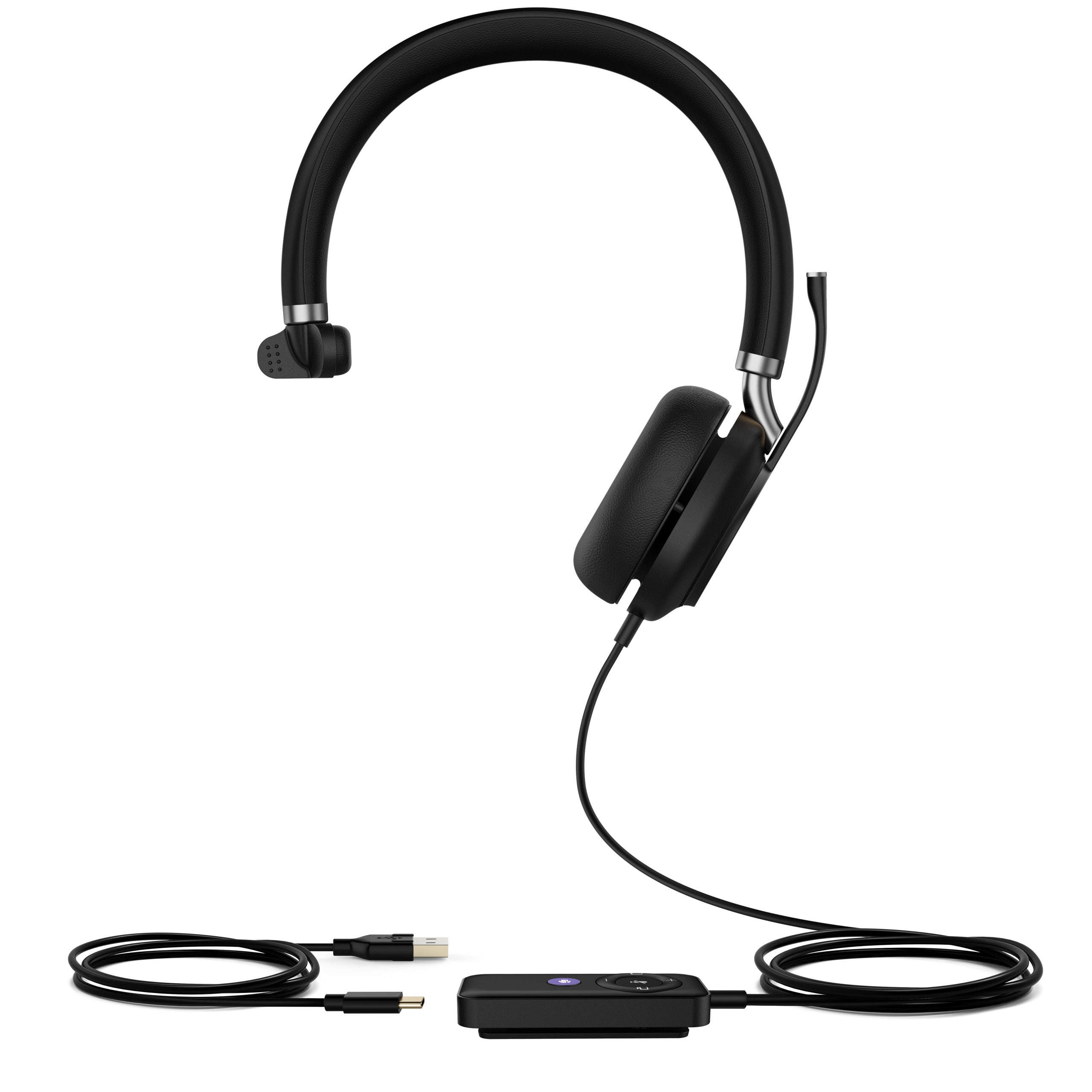 YEALINK WIRED (UH38) MS MONO HEADSET,NOISE CANCELLING MIC,LEATHER,BLUETOOTH & USB-A - Image 2