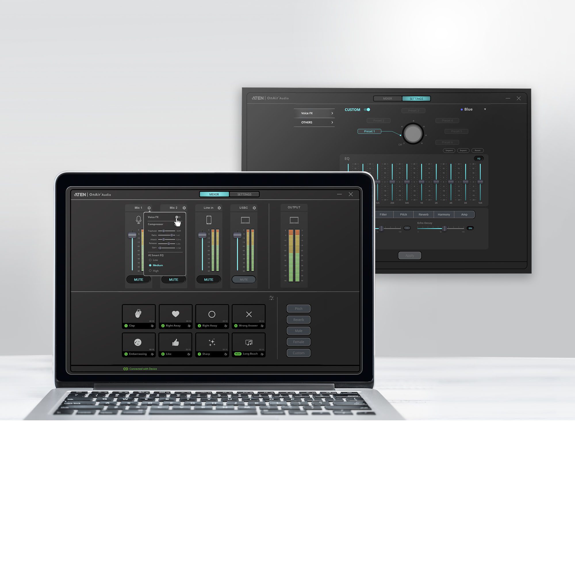 ATEN PODCAST AI AUDIO MIXER WITH 6-CH MICLIVE - Image 6