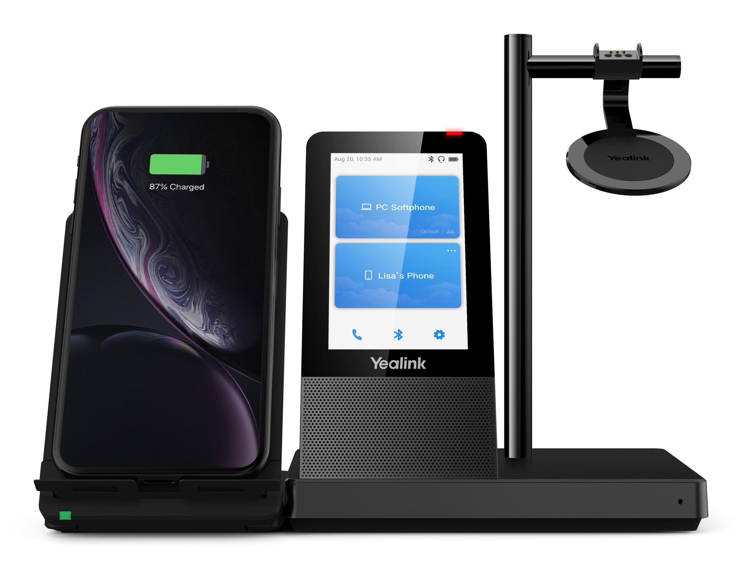 YEALINK DECT WIRELESS (WH66) UC MONO HEADSET , 4" TOUCH SCREEN BASE , SPEAKERPHONE - Image 4