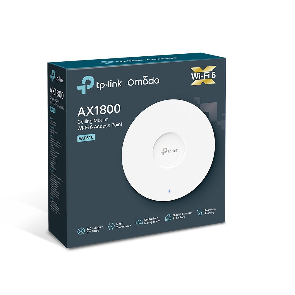 TP-Link EAP610 Omada AX1800 Wireless Dual Band Ceiling Mount Access Point, WiFi 6, 1201 Mbps 5GHz, Omada, Centralised Cloud, PoE+ Powered - Image 8