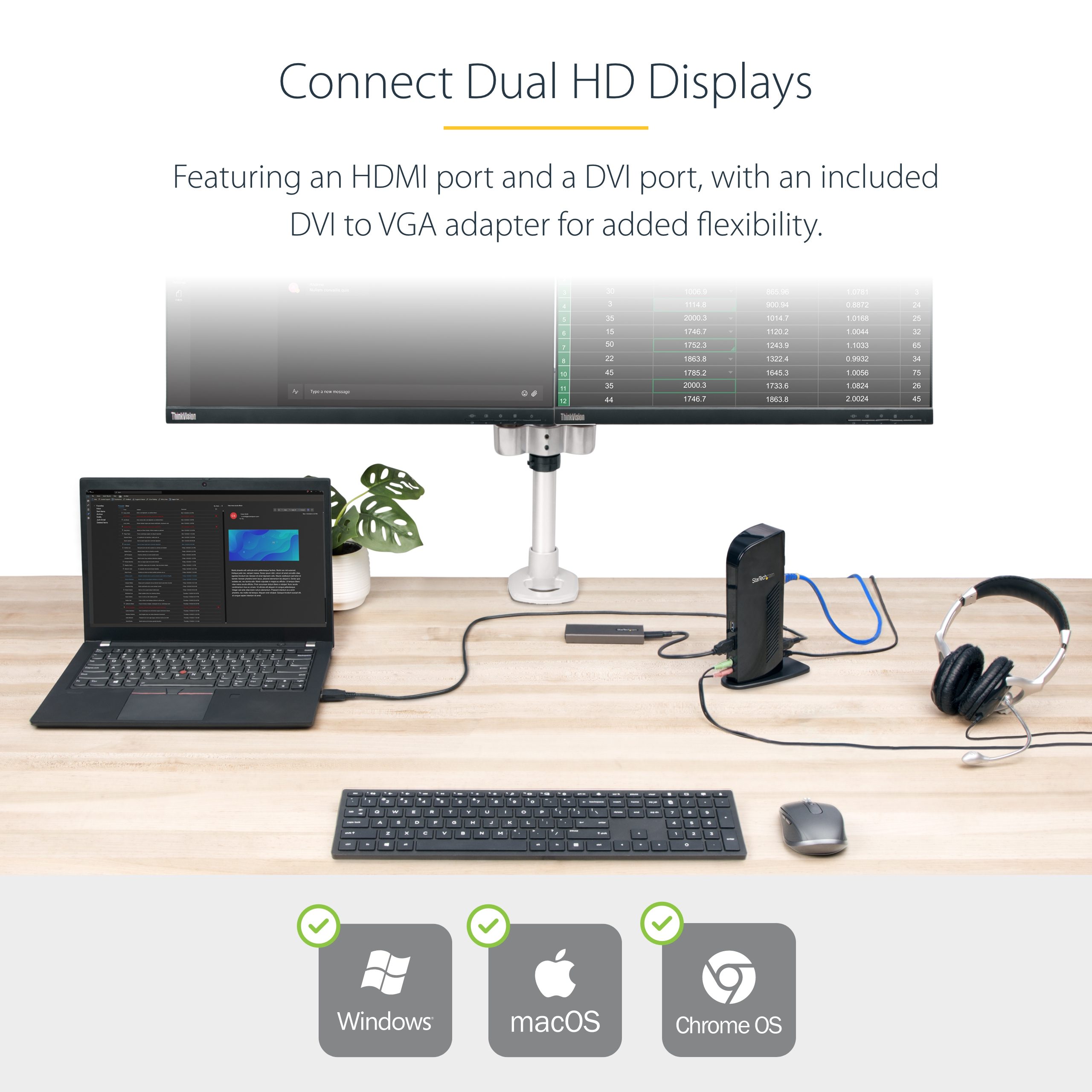 HDMI DVI USB 3.0 Laptop Docking Station - Image 12