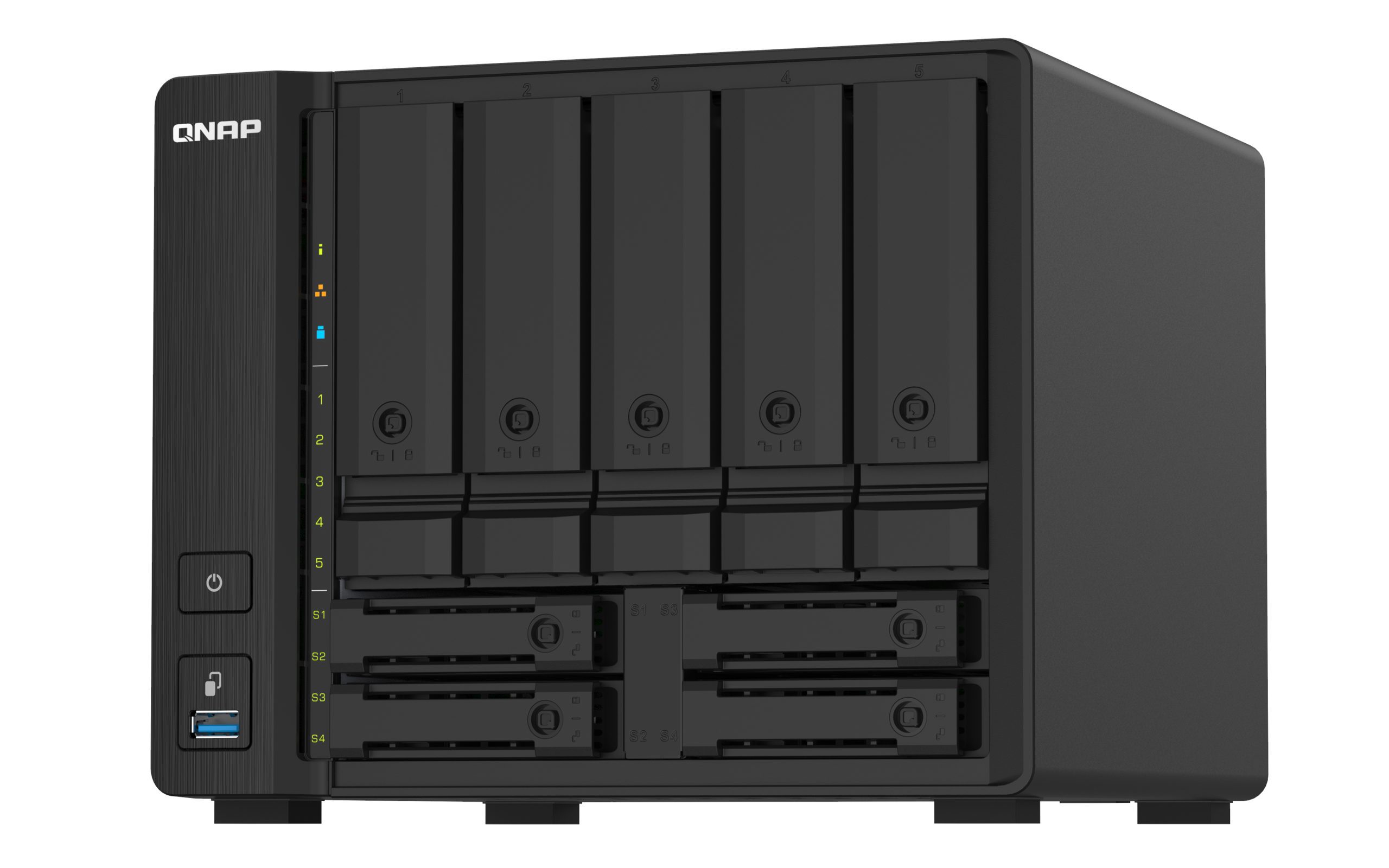 QNAP TS-932PX-4G 9-Bay NAS,AL324 64-bit quad-core 1.7GHz, 4GB DDR4 SODIMM RAM (1 RAM slot, max 16GB), 5x 3.5" and 4x 2.5" drive slots, 2x 10GbE SFP+ LAN, 2 Yr - Image 6