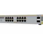 Allied Telesis L2+ switch with 16 x 10/100/1000T PoE ports and 2 x 100/1000X SFP ports, AU Power Cord