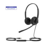 Yealink (UH34 Dual Teams) Microsoft Certified Teams USB Wired Headset, Dual, USB-A, Noise-Cancelling Mic & Leather Ear Cushion