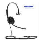 Yealink (UH34 Lite Mono Teams) Microsoft Certified Teams USB Wired Headset, Mono, USB-A, Noise-Canceling Mic & Foam Ear Cushion