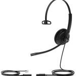 Yealink YHM341-LITE Wideband QD Mono Headset, Leather Ear Cushion, for Yealink IP Phones, QD cord not included, Noise-canceling, HD Voice Quality