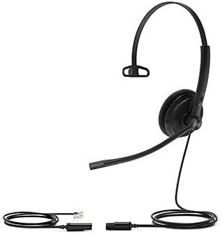Yealink YHM341-LITE Wideband QD Mono Headset, Leather Ear Cushion, for Yealink IP Phones, QD cord not included, Noise-canceling, HD Voice Quality
