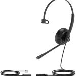 Yealink YHS34 Lite Mono Wired Headset with QD to RJ Port, Wideband Noise-Canceling Headset, Monaural Ear, RJ9, QD Cord, Foamy Ear Cushion