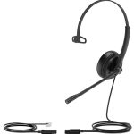 Yealink (YHS34 Mono) Wideband Headset for Yealink IP Phone, Mono, QD Cord, RJ9 Headset Jack & Leather Ear Cushions