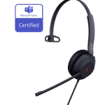 Yealink (UH37 Mono Teams) Microsoft Certified Teams USB Wired Headset, Mono, USB-A, Dual Noise-Cancelling Mic, 35mm Speaker, Busylight & Leather Ear Cushion