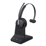 Yealink (WH64 Mono UC) Unified Communication Certified  DECT Wireless Headset, Mono, 3-mic Beamforming Noise Cancellation, Busylight, DECT Base, Cables, Carry B
