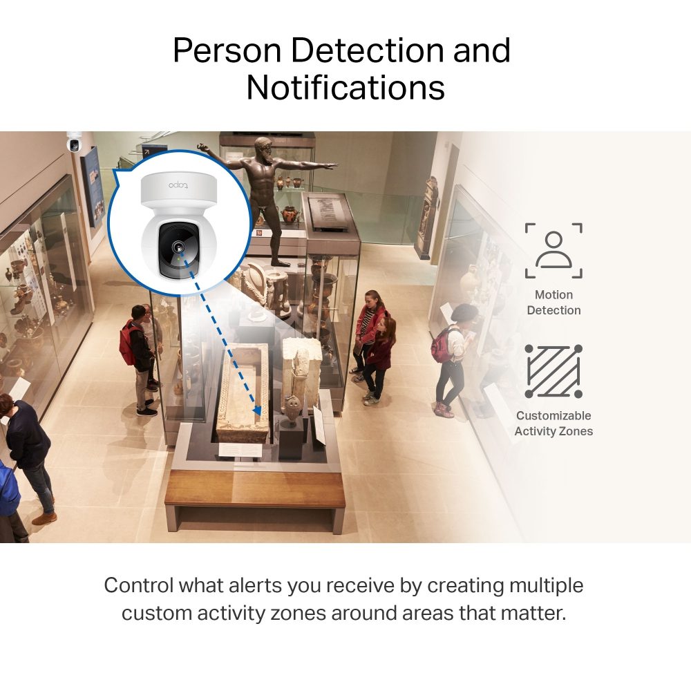 TP-Link Tapo C212 Pan/Tilt Home Security Wi-Fi Camera, 2K (2304x1296), 2.4 GHz, Horizontal 360º, 1 × Ethernet Port,Local Storage through microSD Card - Image 5
