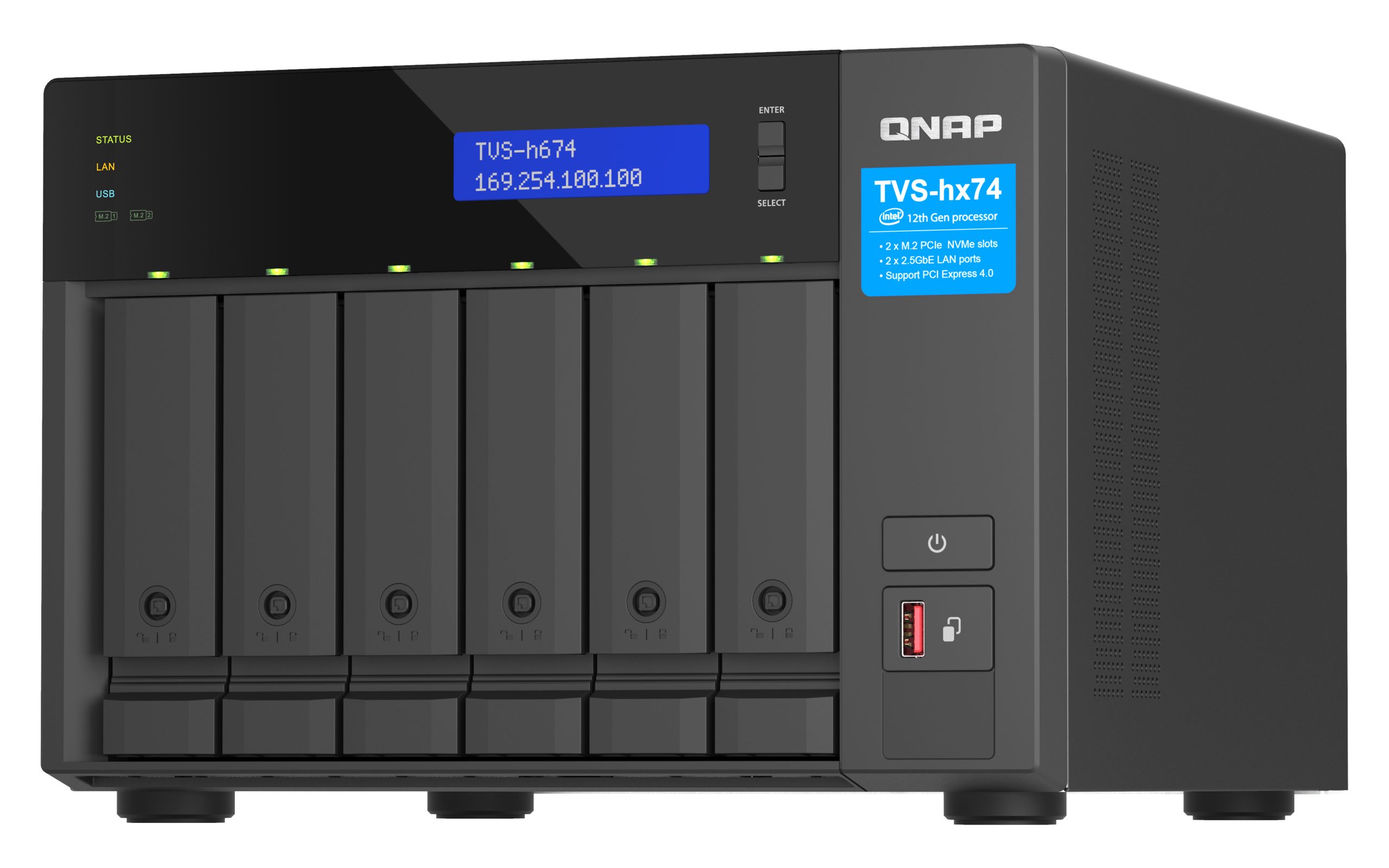 QNAP TVS-h674-i5-32G,6-bay QuTS hero NAS, Intel Core i5-12400 6-core/12-thread, up to 4.6GHz, 32GB SO-DIMM DDR4(max.128GB), 6 x 2.5"/3.5" SATA HDD/SSD, 3 Yrs - Image 5