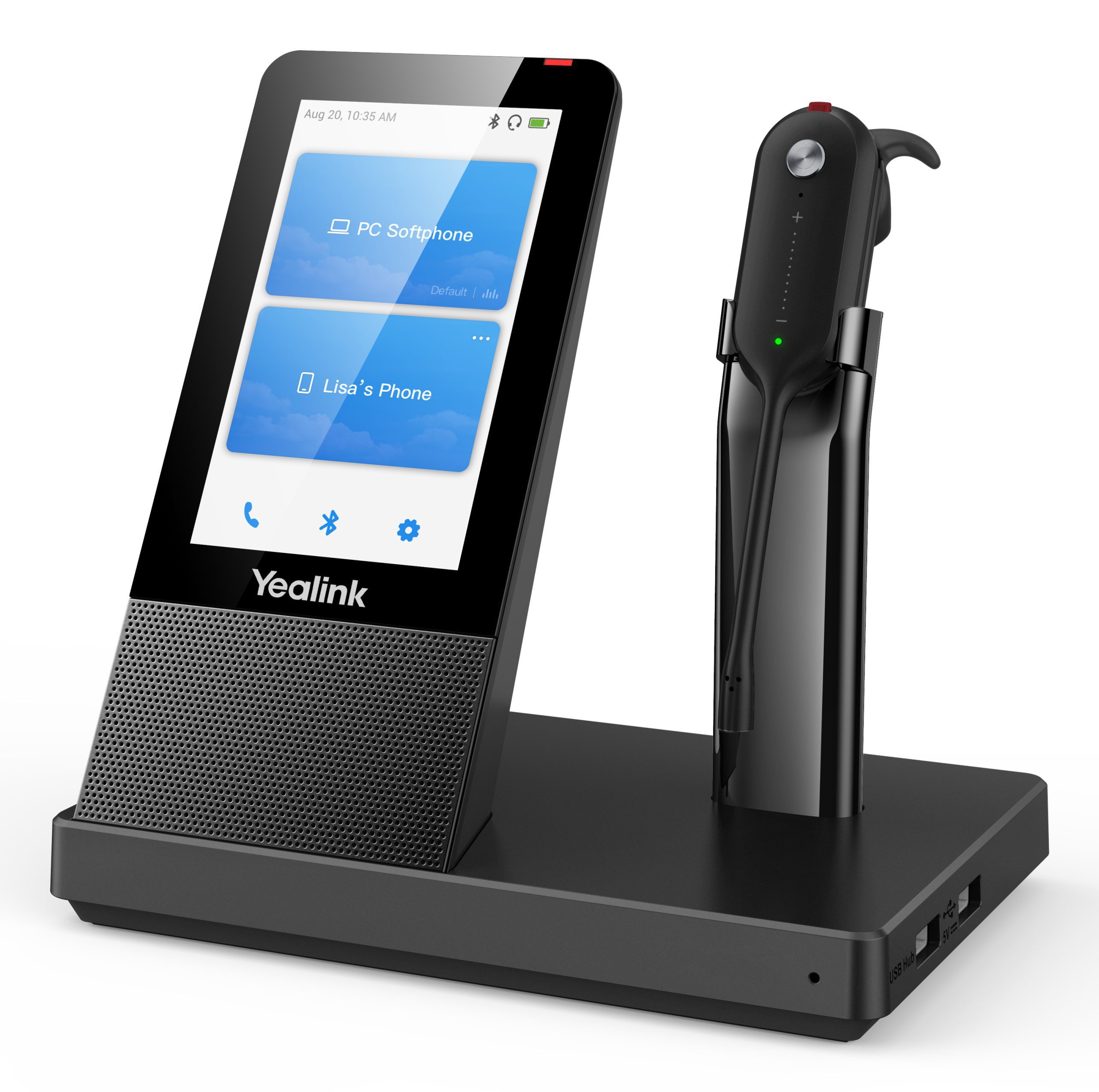 YEALINK DECT WIRELESS (WH67) UC CONVERTIBLE HEADSET , 4" TOUCH SCREEN BASE , SPEAKERPHONE - Image 4