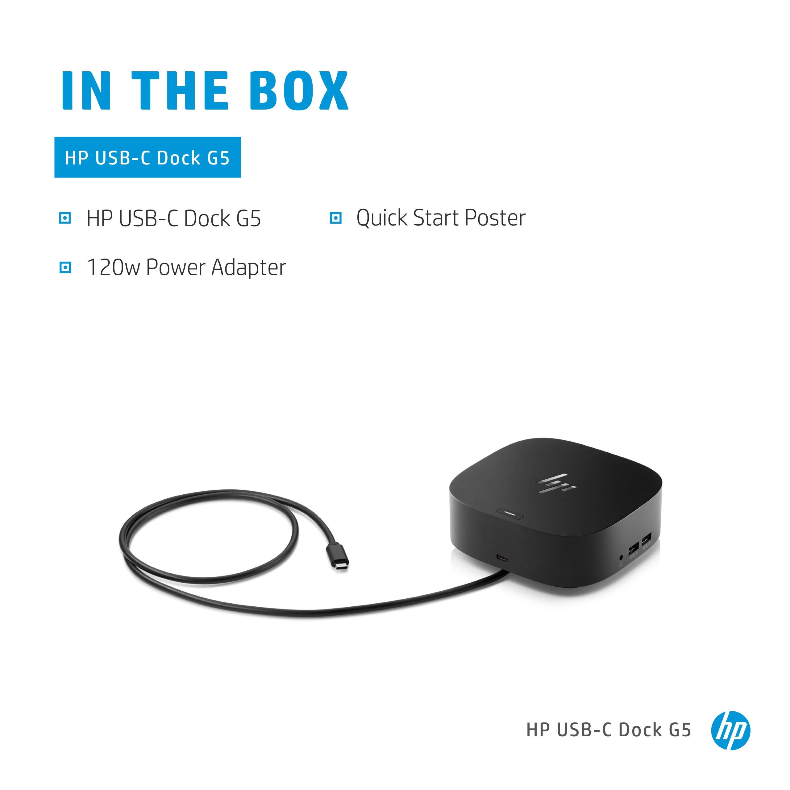 HP Dock G5 USB-C Docking Station - 100W Power Delivery 3xDisplays 2xDP 1xHDMI 4xUSB-A 1xUSB-C RJ45 Audio Combo for HP Notebook PC - Image 17
