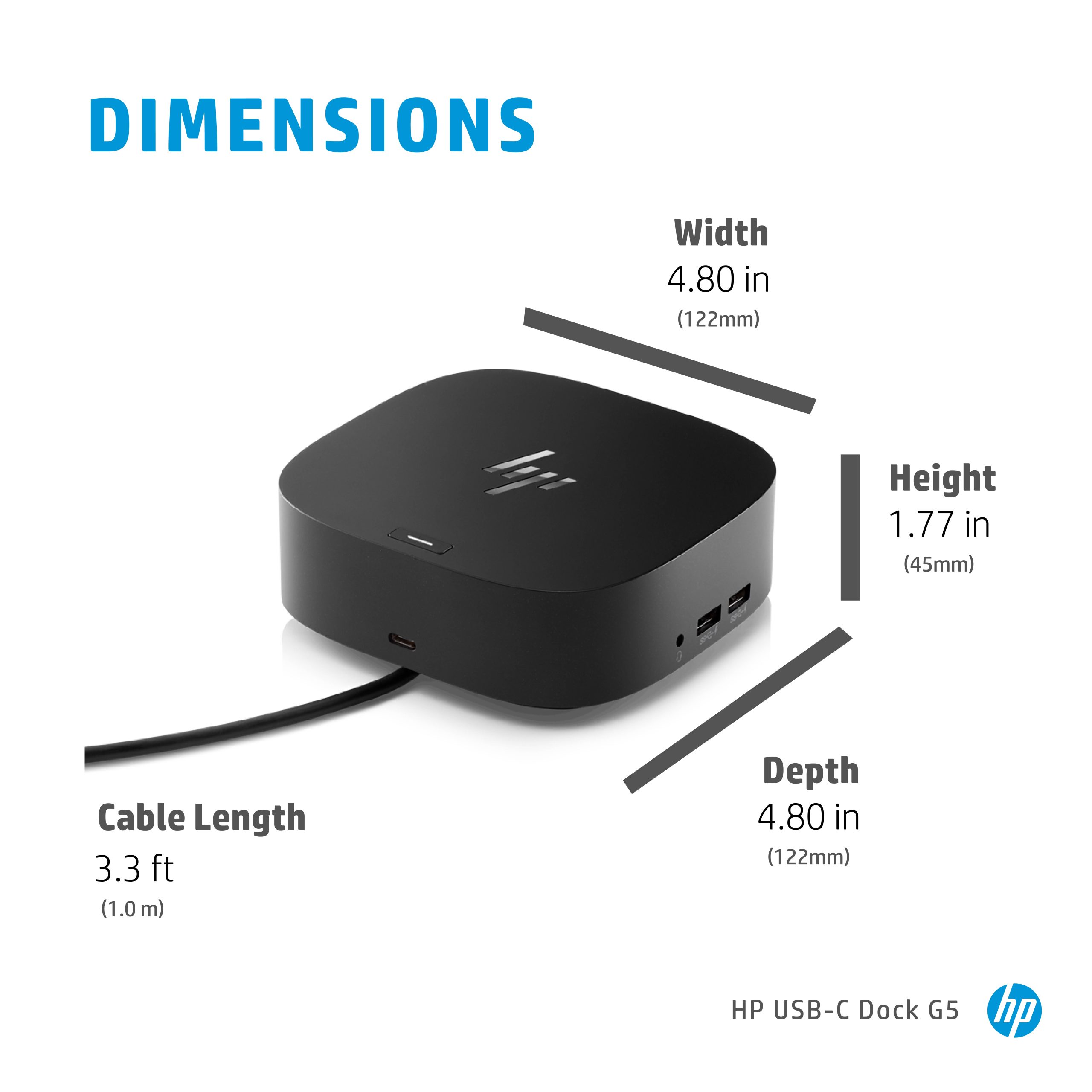 HP Dock G5 USB-C Docking Station - 100W Power Delivery 3xDisplays 2xDP 1xHDMI 4xUSB-A 1xUSB-C RJ45 Audio Combo for HP Notebook PC - Image 18