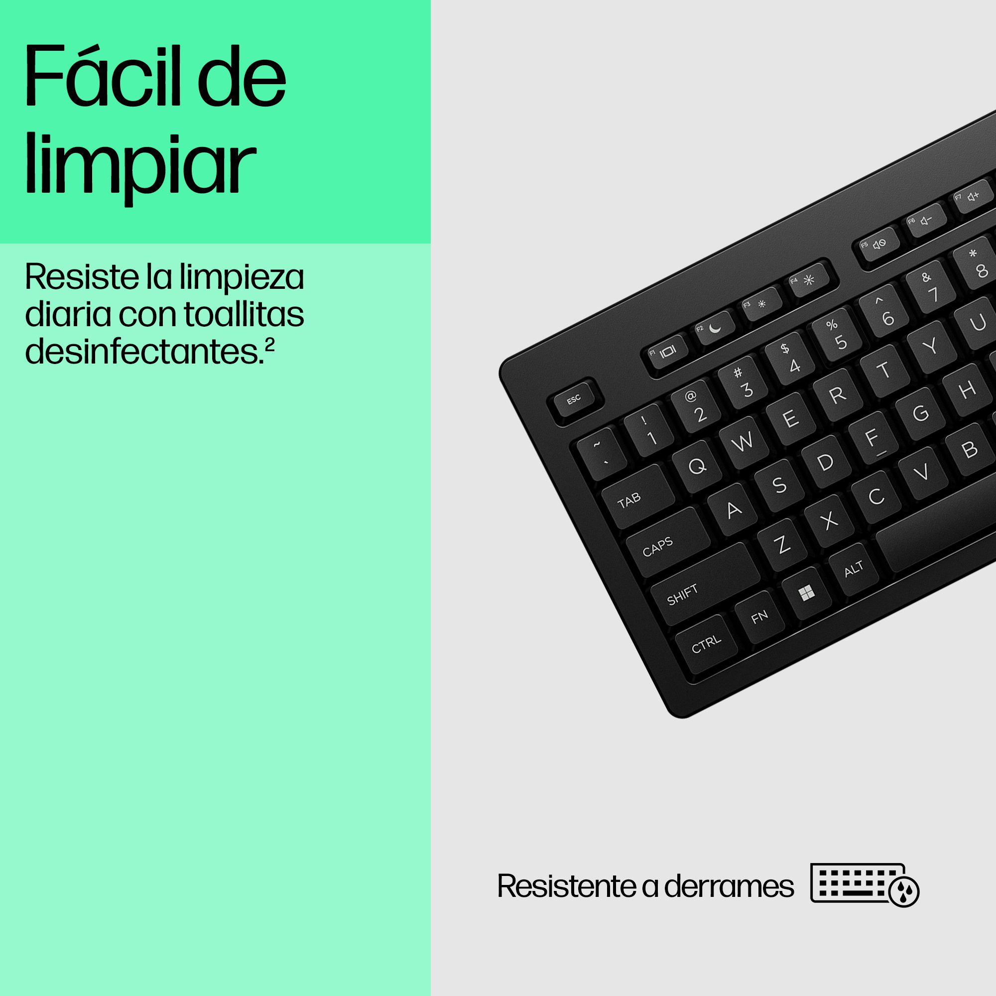HP 125 Wired Keyboard - Compatible with Windows 10, Desktop PC, Laptop, Notebook USB Plug and Play Connectivity, Easy Cleaning 1YR WTY - Image 34
