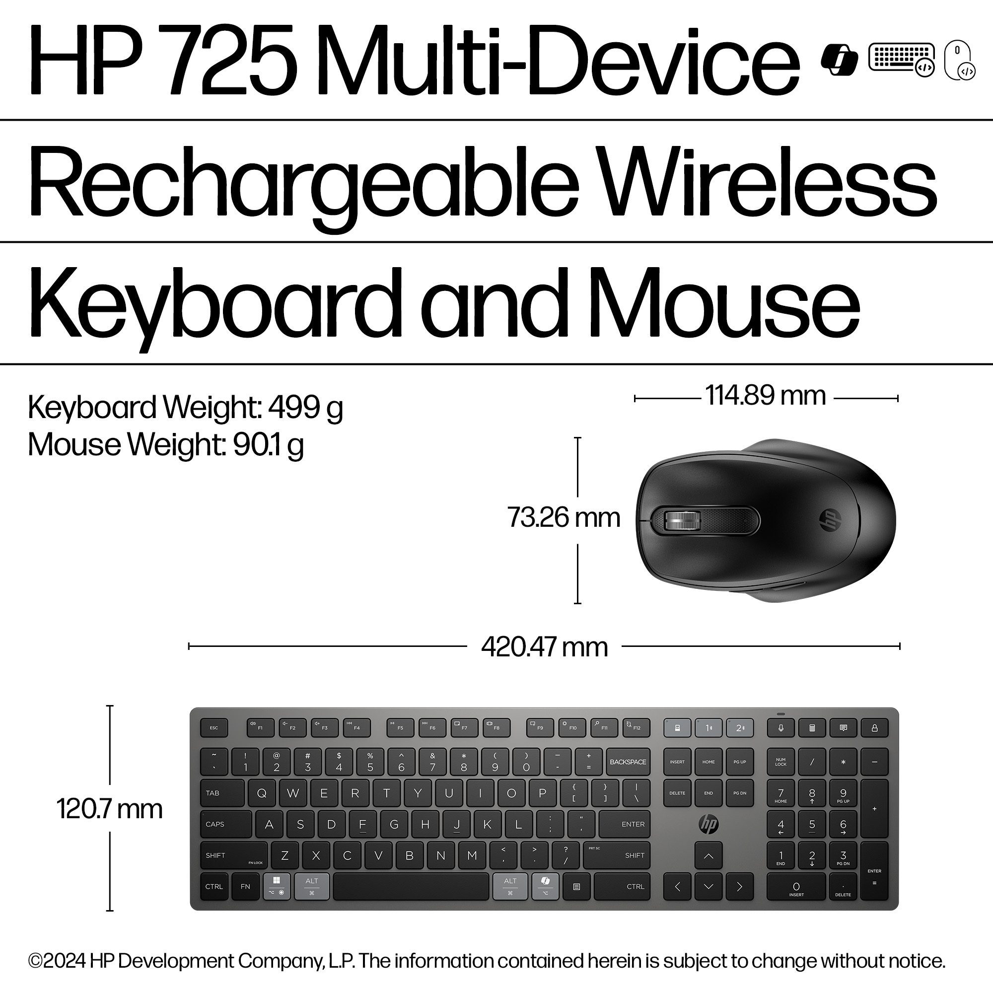 HP 725 Multi Rchrgbl WLS KB/MSE - Image 22