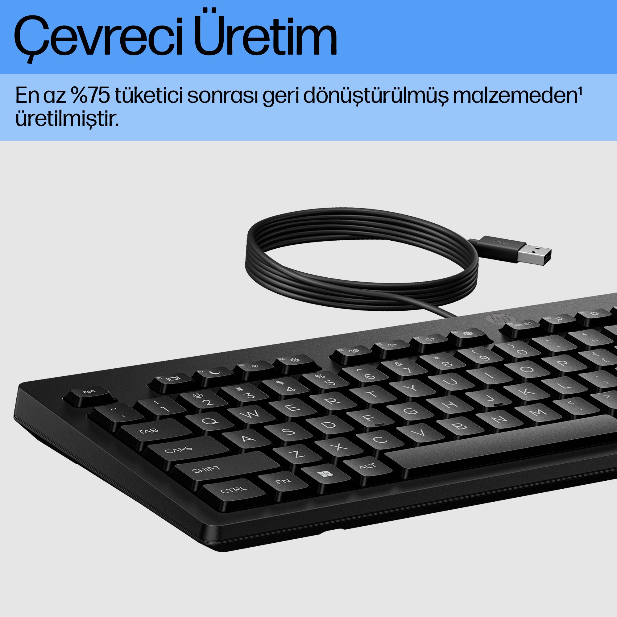 HP 125 Wired Keyboard - Compatible with Windows 10, Desktop PC, Laptop, Notebook USB Plug and Play Connectivity, Easy Cleaning 1YR WTY - Image 37