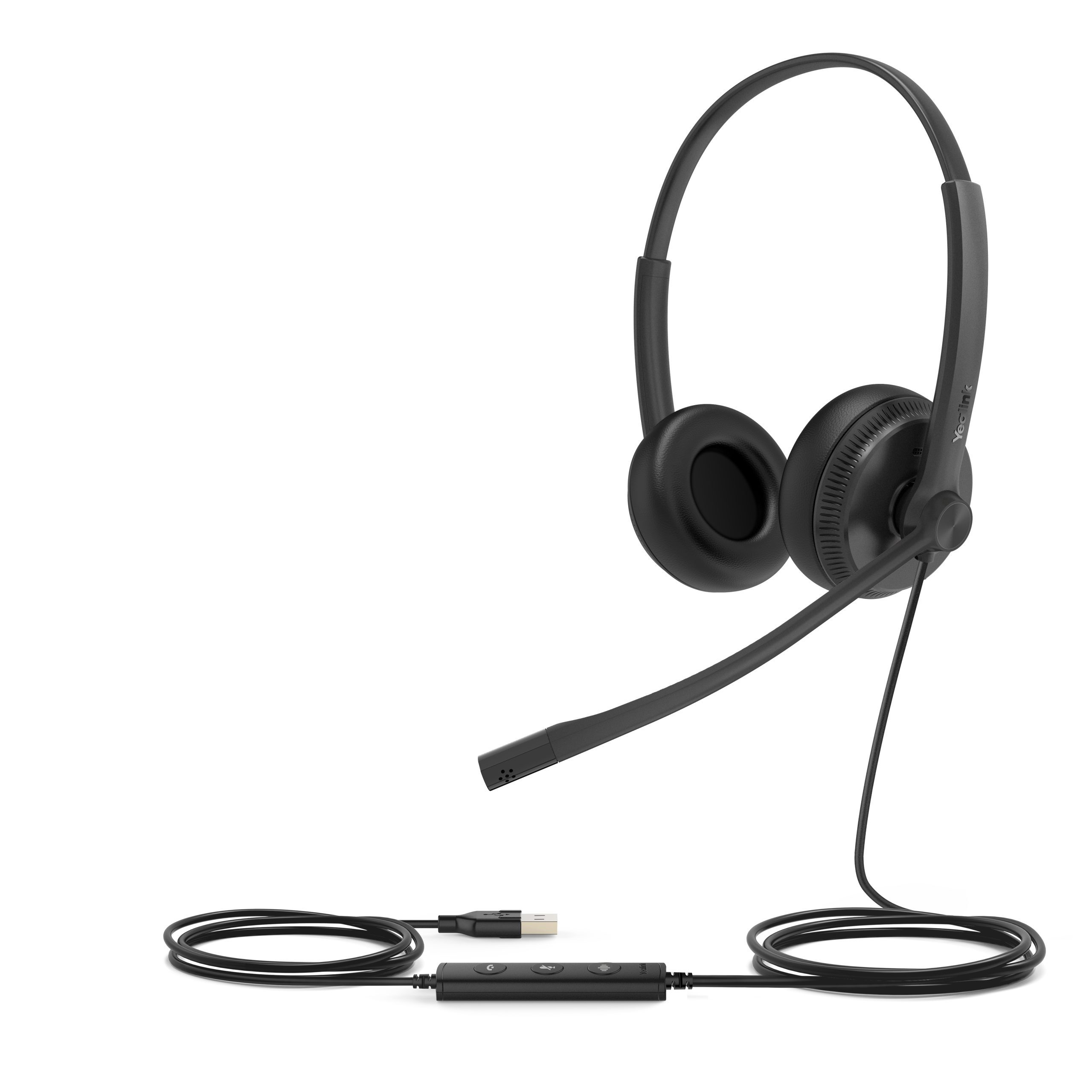 YEALINK WIRED (UH34) UC STEREO HEADSET,NOISE CANCELLING MIC,LEATHER CUSHION,USB-A - Image 3