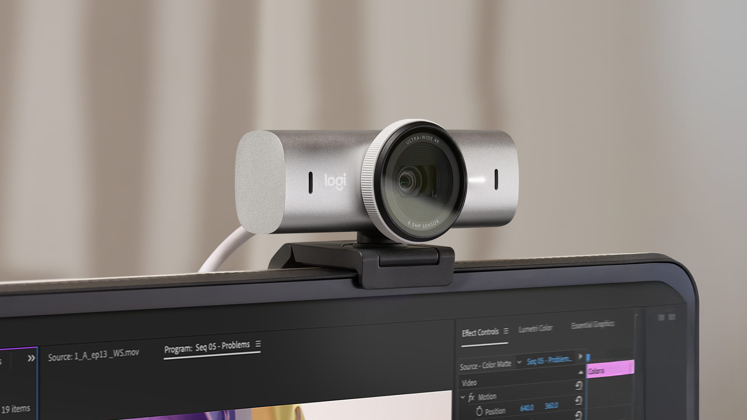 MX BRIO ULTRA HD 4K WEBCAM - PALE GREY - Image 9