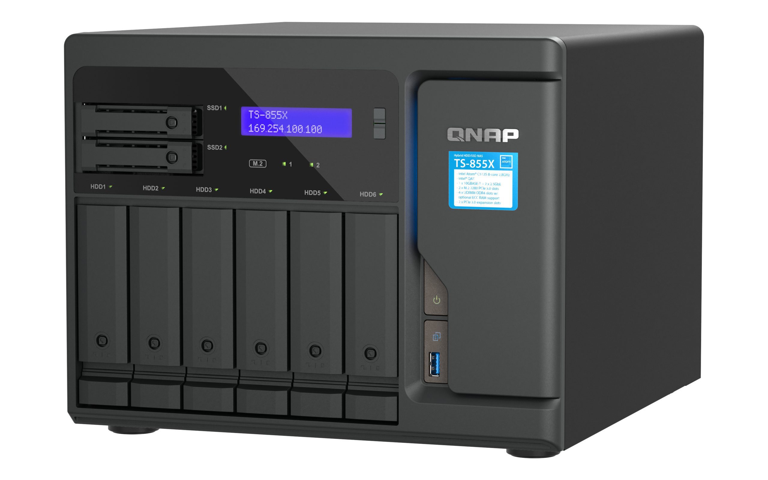 QNAP TS-855X-8G, 8-Bay NAS, Intel Atom C5125 8-core processor, 2.8GHz, 8 GB SODIMM DDR4 (1x 8 GB), 1 x 10Gbe/2 x2.5Gbe, PCIe, 2 Yrs WTY - Image 6
