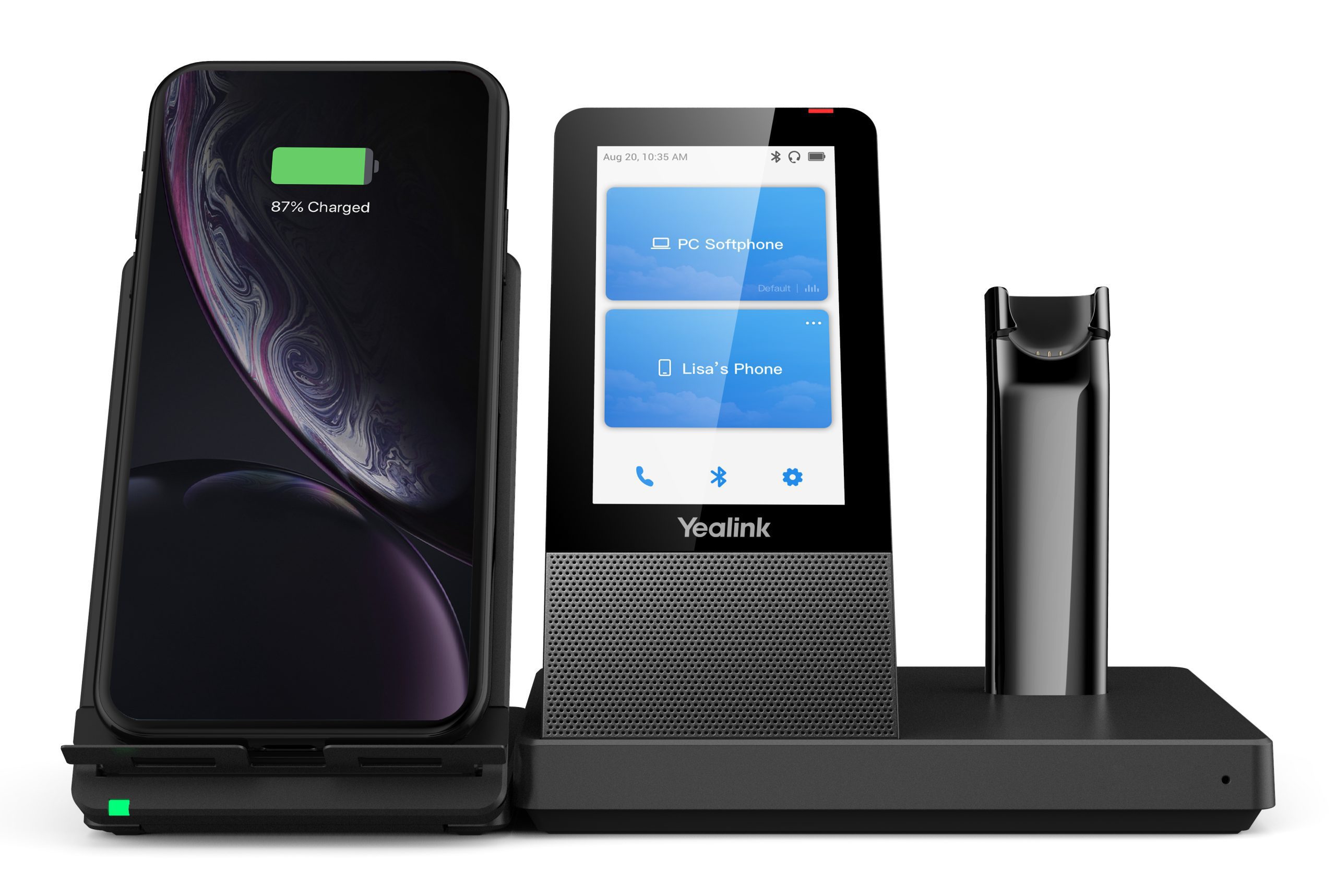 YEALINK DECT WIRELESS (WH67) UC CONVERTIBLE HEADSET , 4" TOUCH SCREEN BASE , SPEAKERPHONE - Image 5
