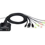 Aten 2-Port USB-C DisplayPort Hybrid Cable KVM Switch