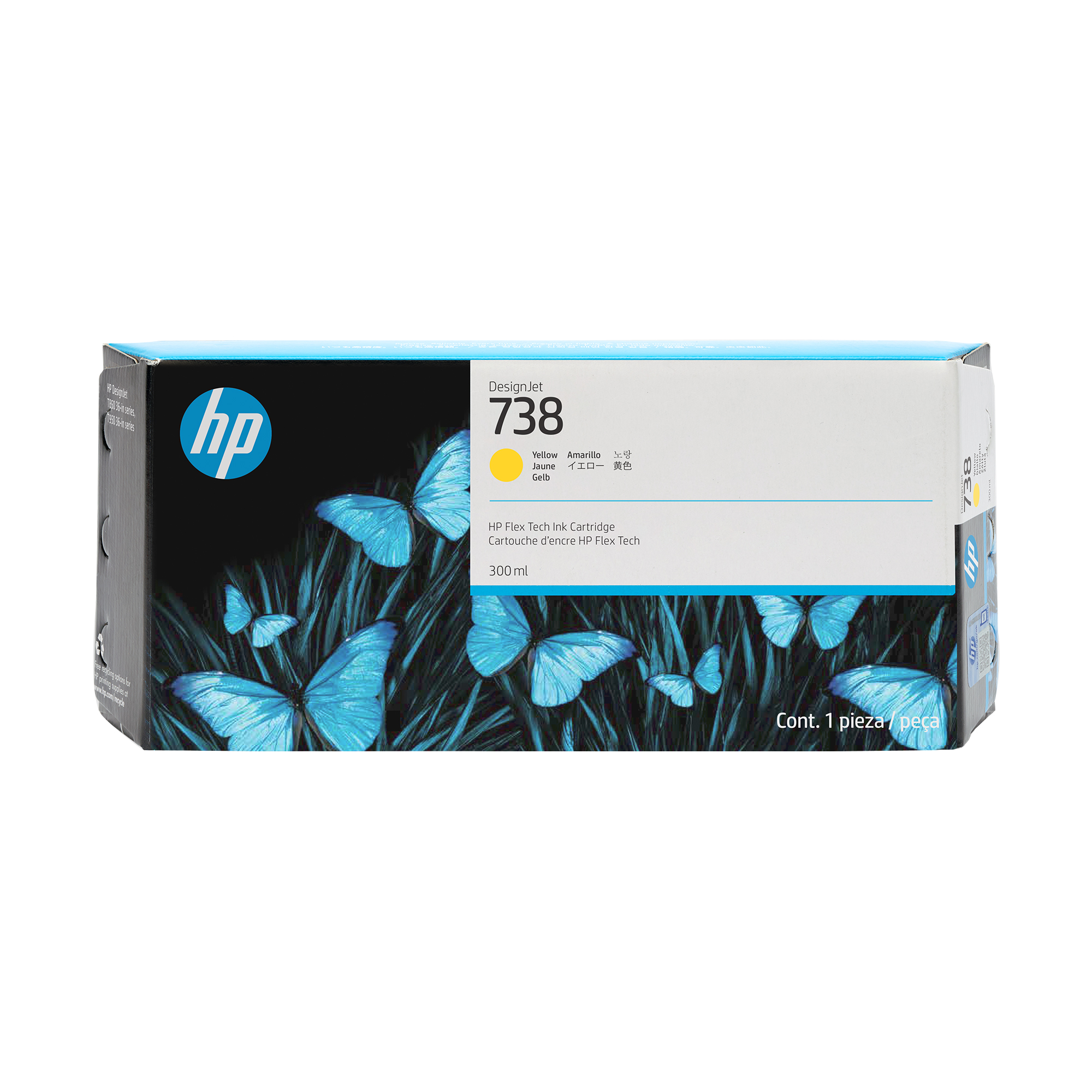 HP 738 300ml Yellow DesignJet Ink Cartridge Print Head 676M8A