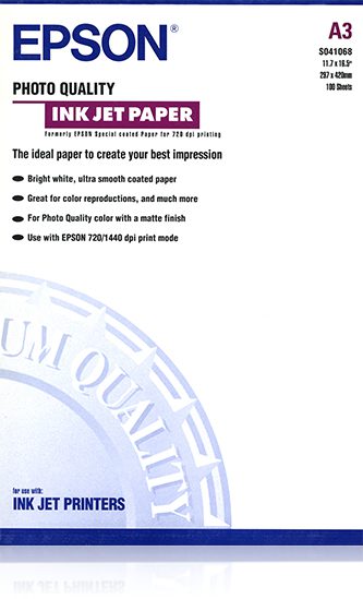 EPSON PHOTO QUALITY INKJET PAPER A3 102GSM 100 SHEET